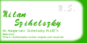 milan szihelszky business card